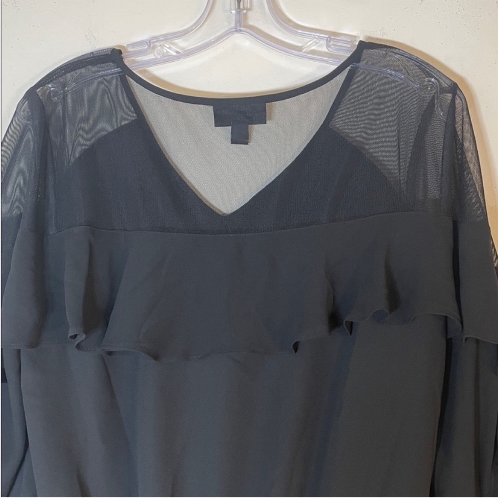 Thalia Sodi Boho Studded Blouse with Sheer Ruffle Sleeves. Large. NWT. - Picture 12 of 14